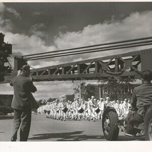 1943 WWII Movie The Navy Way Parade Still Shot at Great Lakes Naval Base 8 x 10